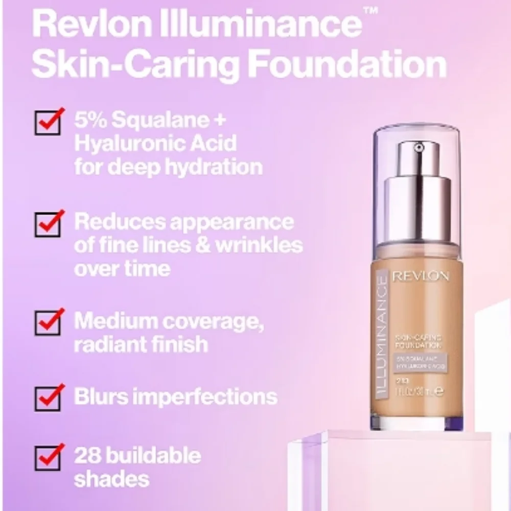 Revlon Skin-Caring Foundation - Warm Caramel 417 Medium Coverage Hydrating Boho